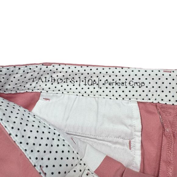 TALBOTS Perfect Crop Pink Chino Pants with Ankle Button Detail Size 10 Petite - Picture 3 of 7
